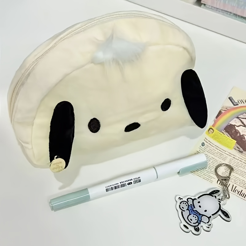 

1pc Sanrio Cinnamoroll Plush Pencil Case - Fluffy , Spacious & Stylish Storage Bag For Stationery With Zipper Closure, Cute Pencil Bag