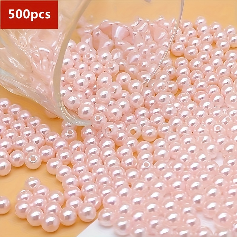 500pcs 6mm Light Pink Round Beads, Suitable For Couple Bracelets, Friendship Bracelets, And Making