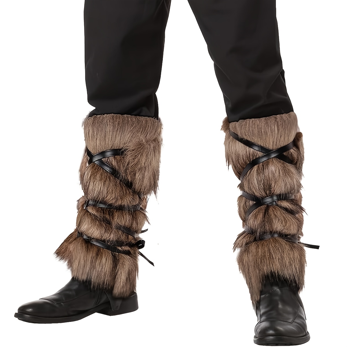 E-shop 1 Paar Wikinger Stil Beinwärmer aus Kunststoff, Halloween Kostüm Zubehör, Mittelalter LARP Renaissance Rollenspiel Requisite, Geschenkidee,