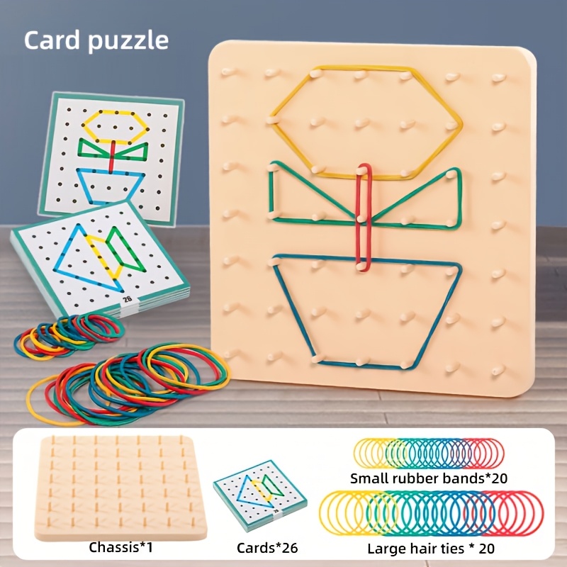 Puzzle Game Board, Geometric Puzzle Pegboard With Shapes, Creative Geometric Math Teaching Aid, Suitable For Early Childhood Education, Birthday Gift, Christmas