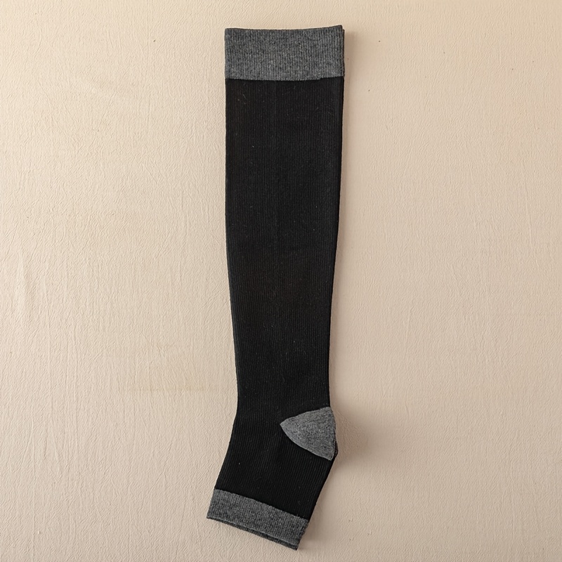 TEMU 1 Pair Of Nurse Compression Calf-high Socks, Open-toe Thigh-high Stockings, Unisex Sleep Compression Socks, Suitable For With Occupations