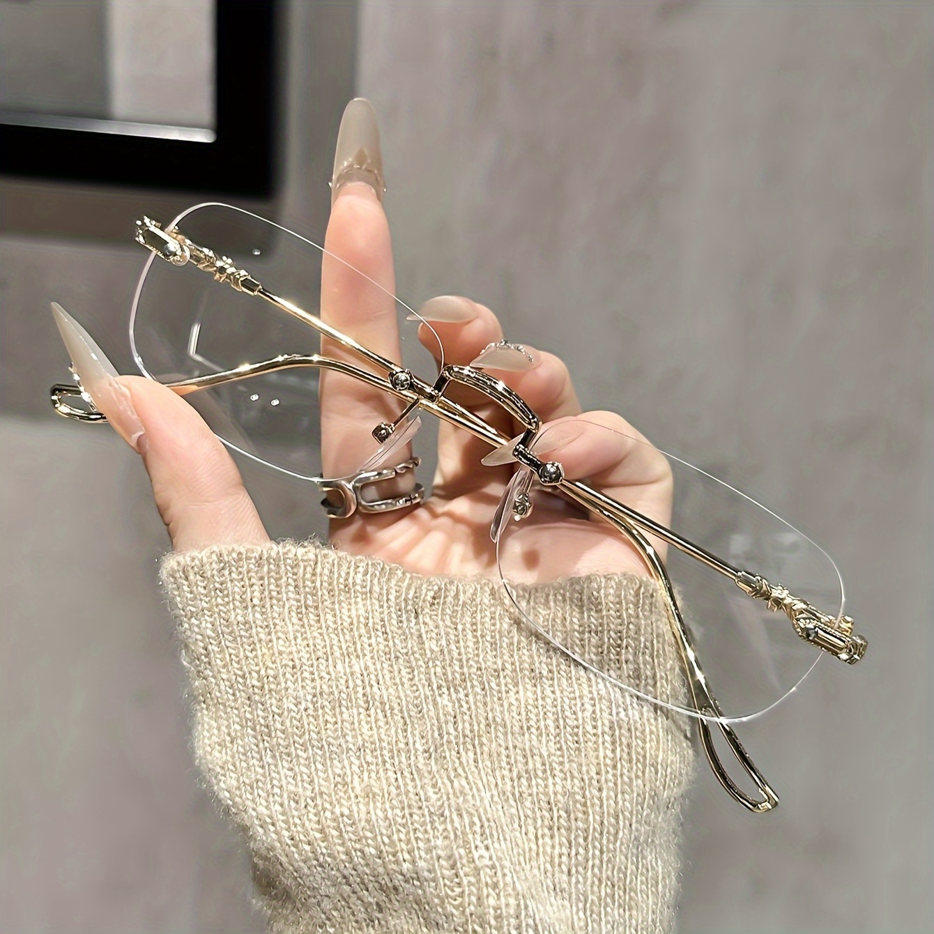 TEMU 1pc Of Women' Frame Elegant And Stylish Transparent Glasses, Suitable For