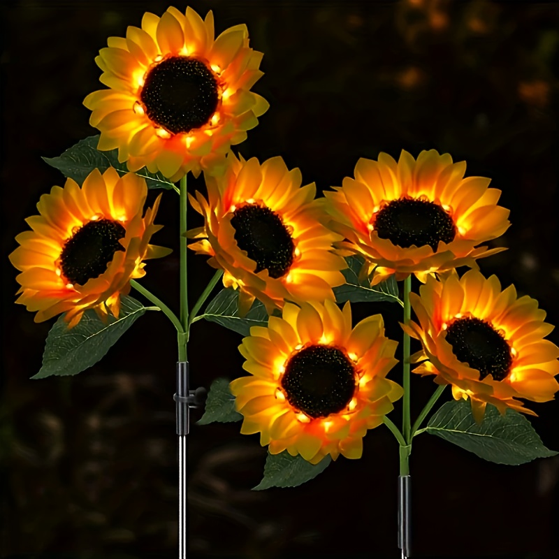 guirlande solaire de tournesols, lampe décorative avec 6 tournesols, détection dénergie lumineuse,   automatique/sous-  en  , cadeau pour   des mères et   des pères,   pour jardin ou pelouse Détails du produit 3