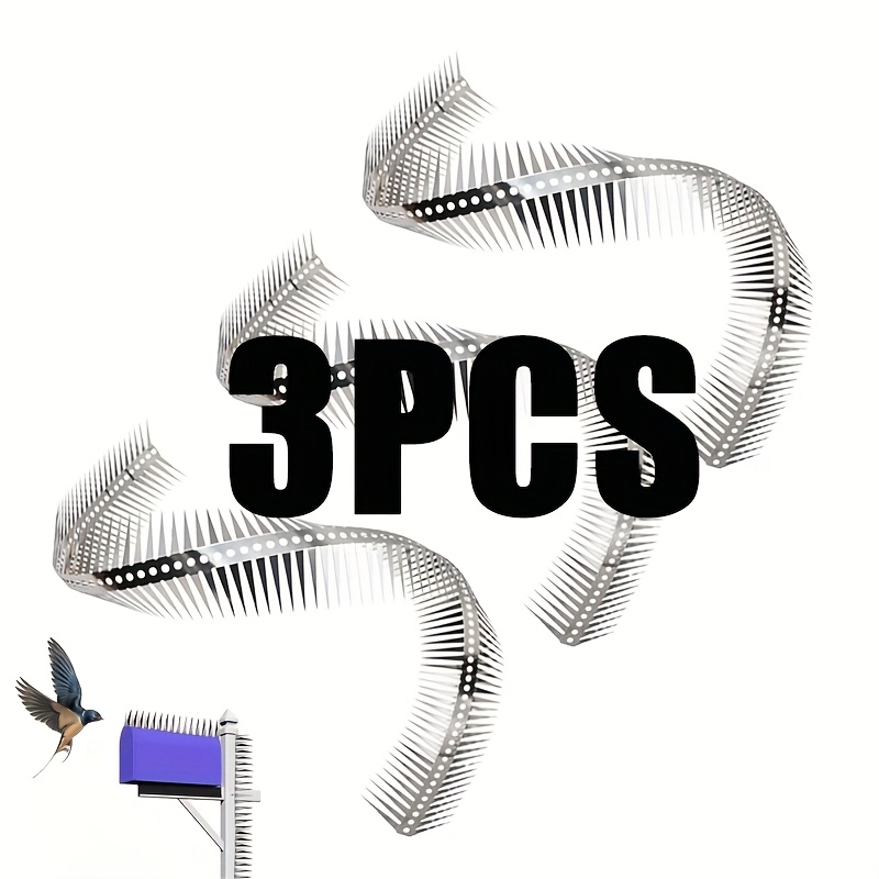 Image of 3pcs Stainless Steel Spikes 1 Meter For Deterring , Squirrels, Pigeons, Raccoons, Etc. Suitable For Roof , Window Sills, Walls