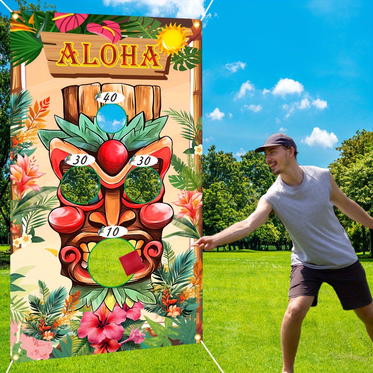 

1pc Luau Party Games Party Decorations Party Toss Game With 3 Bean Bags And Banner Luau Games For Aloha Games Summer Hawaiian Party Decorations Aloha Party Decorations