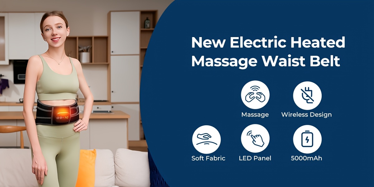 Cordless Heating Massager Wrap - Rechargeable, Back Support
