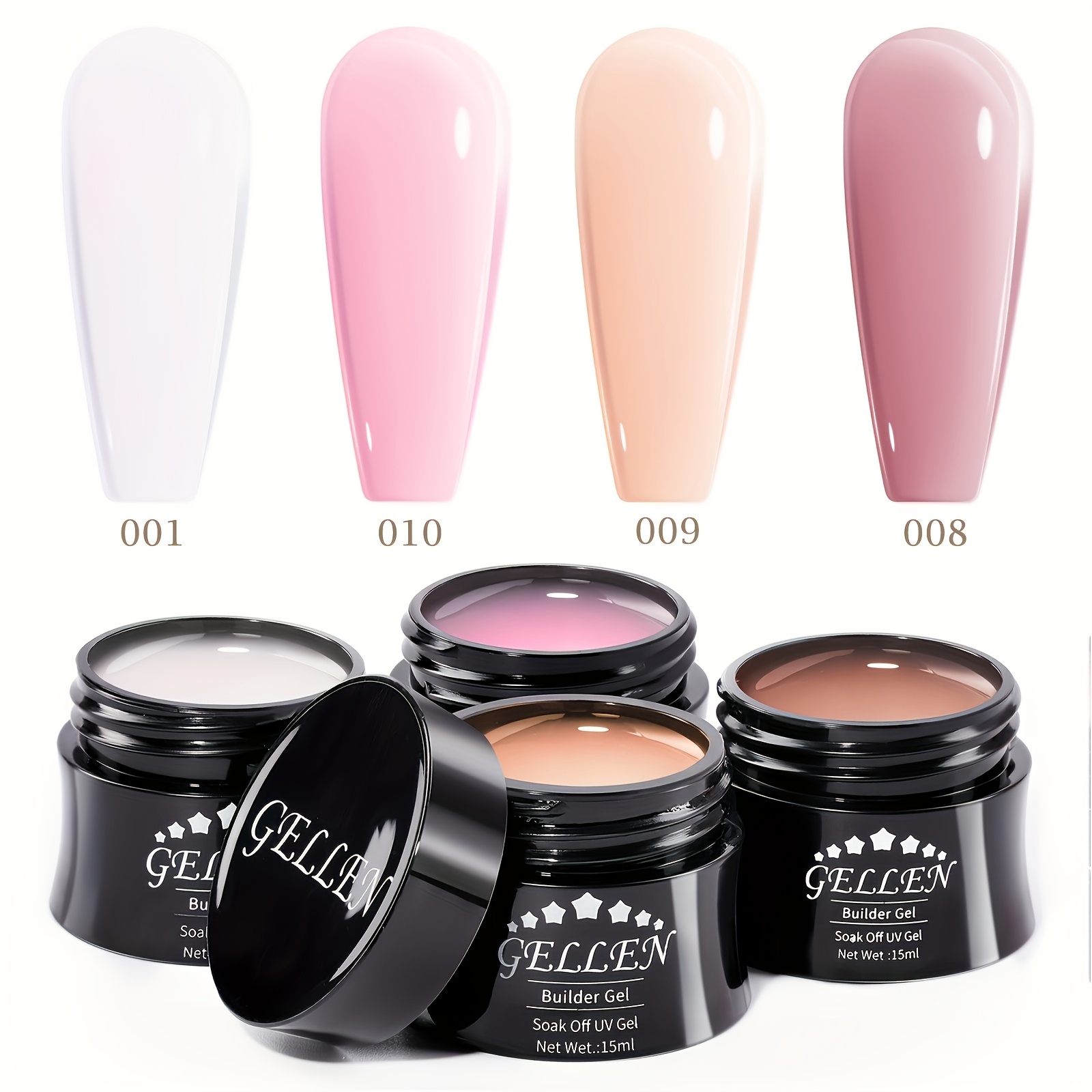TEMU Builder Gel Kit - Nail Extension Kit Nude Naked Purple Rose Brown Builder Nail Gel Kit Hard Gel Nail Builder 15ml