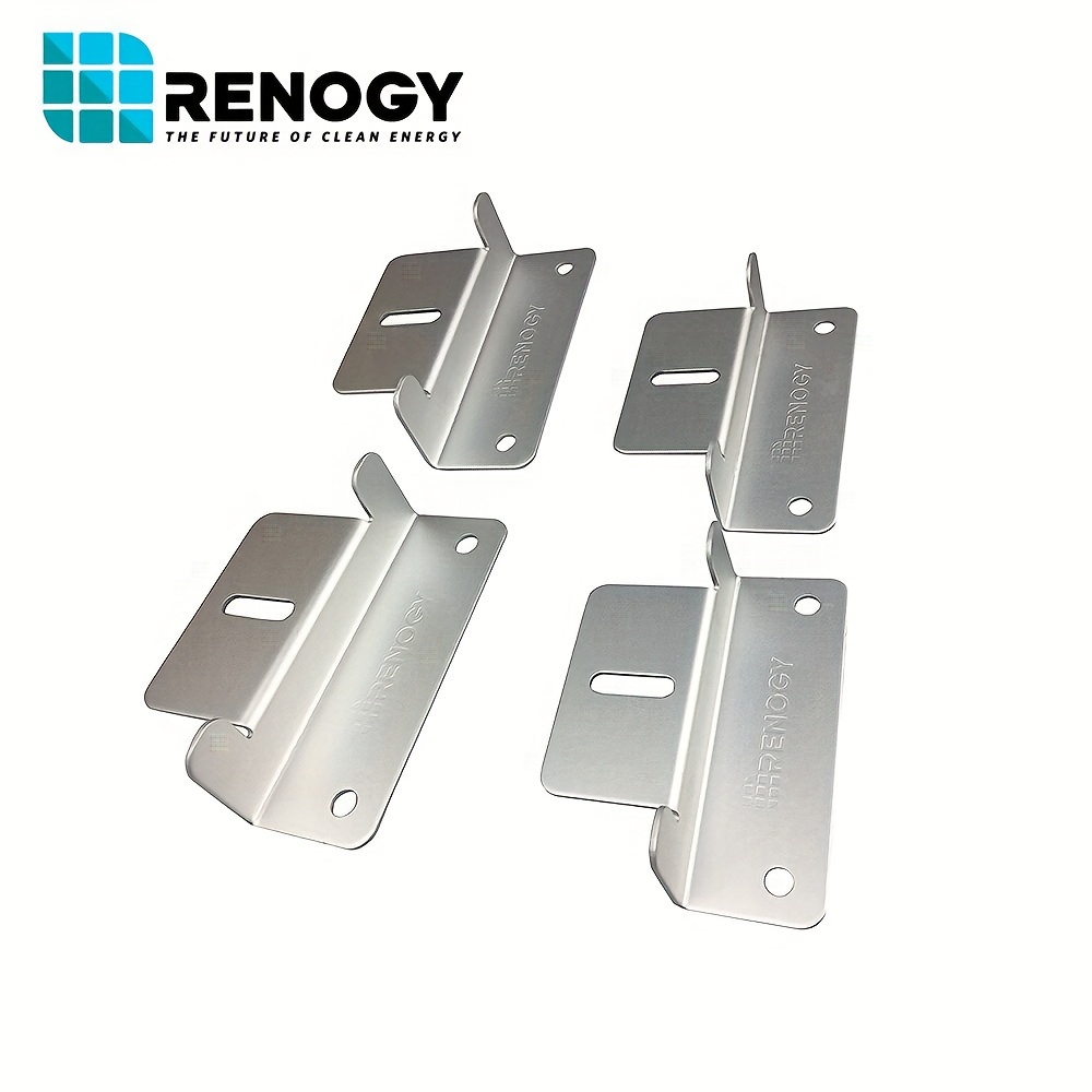 

Renogy Solar Panel Mounting Z Brackets Lightweight Aluminum Corrosion-free Construction For Rvs, Trailers, Boats, Yachts, Wall And Other Off Gird Roof Installation, 1 Set Of 4 Units