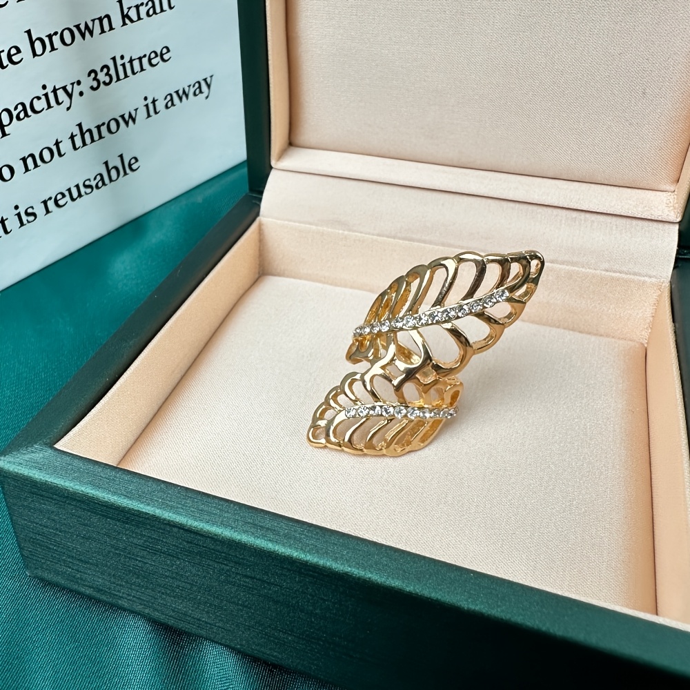 TEMU Fibbia per sciarpa vintage a forma di foglia traforata, con strass, realizzata in , 癡 un accessorio e unico per fissare le sciarpe