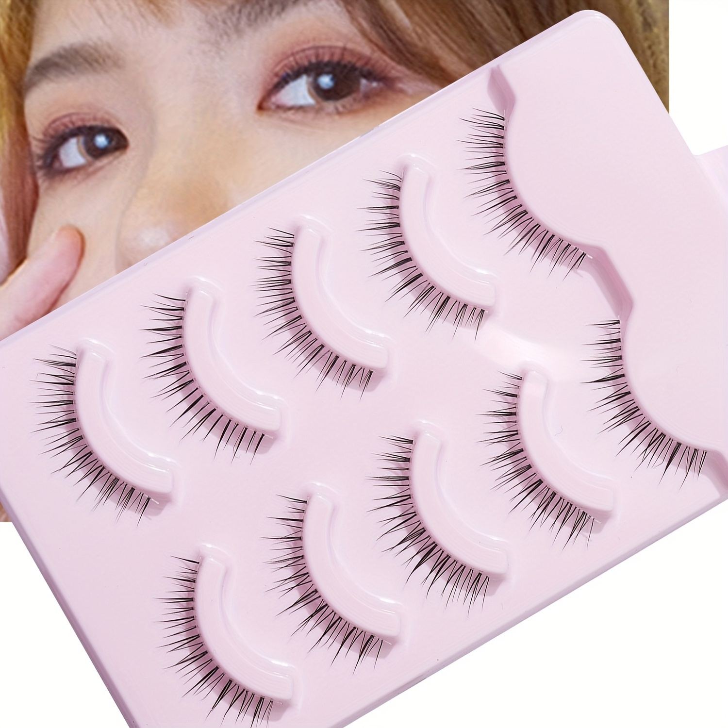 

5 Pairs/set Transparent Stem Upper & Lower Fairy Style False Eyelashes, 5-10mm Whole Strip False Eyelashes Natural Looking Long & Thinning, Suitable For Daily Wear And Work Commute
