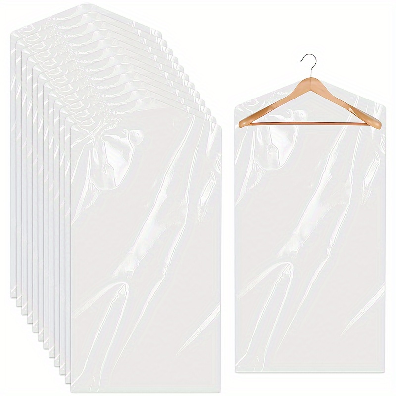 

10pcs/set Garment Bags For Hanging Clothes, Garment Bags Transparent Clothes Cover Dry Wash Bags Hanging Dust-proof Garment Bags For Dry Washing, Home Storage, Travel