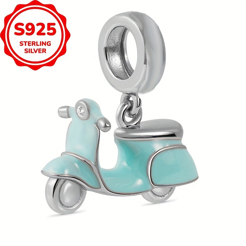 Image of 1pc 925 Sterling Silvery Cute Vehicle Necklace Pendant Diy Making Jewelry Accessories Birthday Or Festival Commemorative Gifts For Women