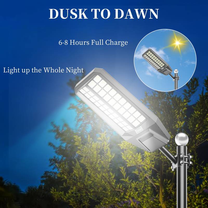 SolarEK 60W Commercial Solar Street Light With Dusk To Dawn & Motion Sensor – IP65, 10000 LM, Remote Included