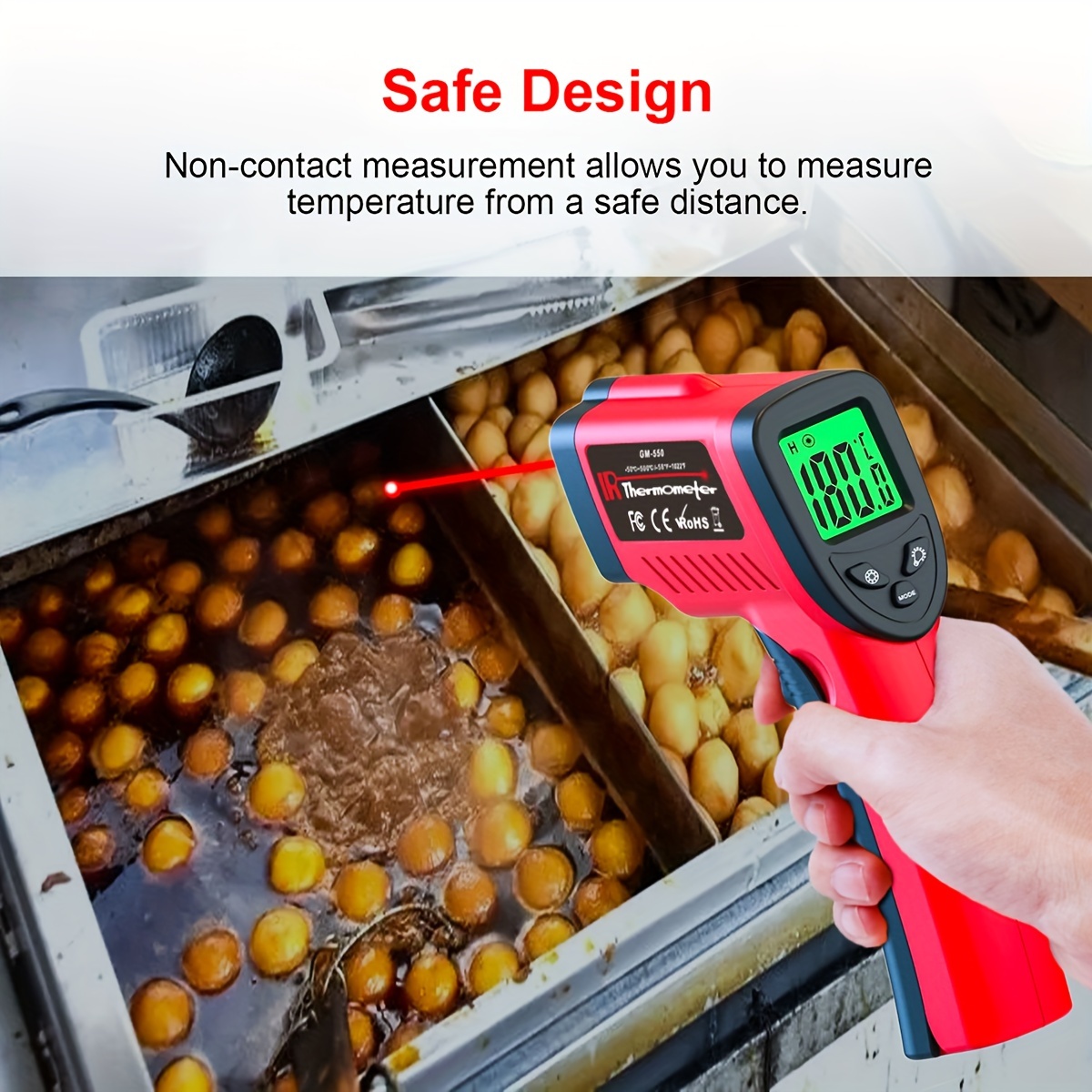 Thermomètre infrarouge industriel thermomètre infrarouge portable  température pistolet thermomètre cuisine cuisson huile température pistolet  : : Cuisine et Maison