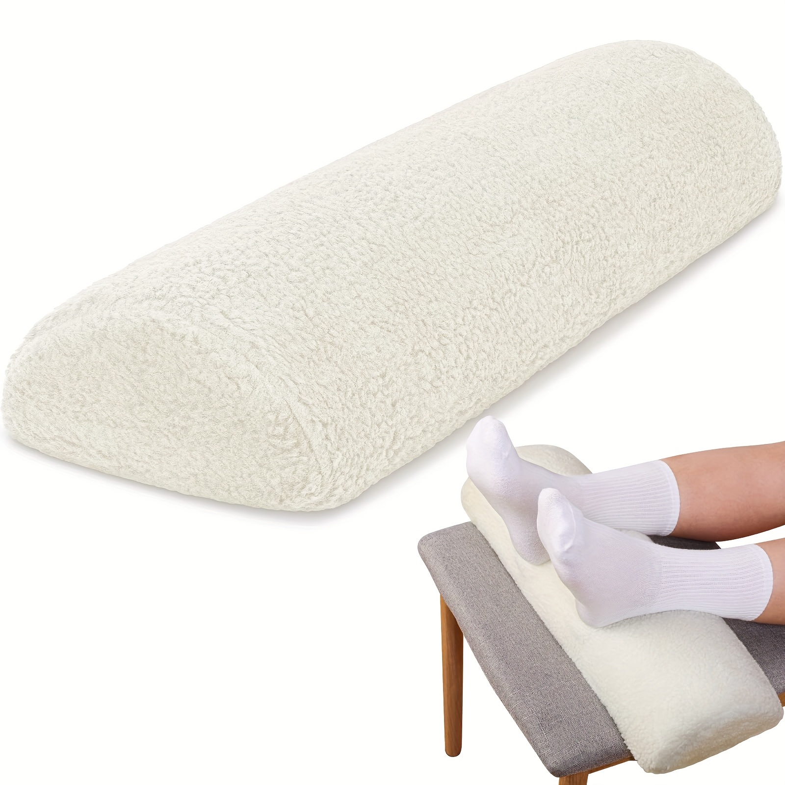 TEMU Coussin de pied de chaise longue, coussin -pieds de canapé avec housse, coussin de croissant, coussin de genou inférieur, 19.7 X 8 X 3.5 pouces,