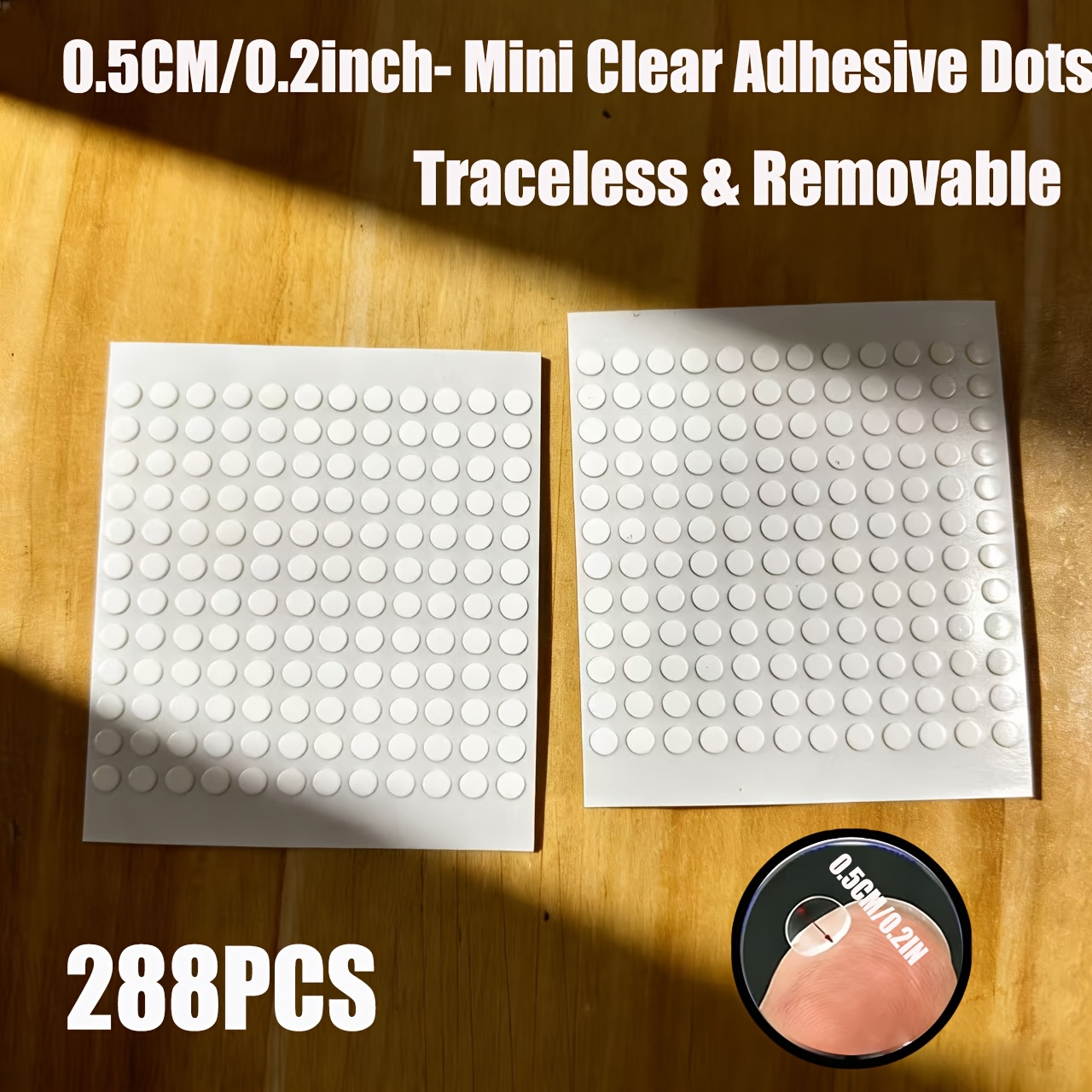 TEMU 288 pz Punti Adesivi Mini Trasparenti da 0.2" Rimovibili Senza Residui per Creazione di Biglietti e Parete Fotografica