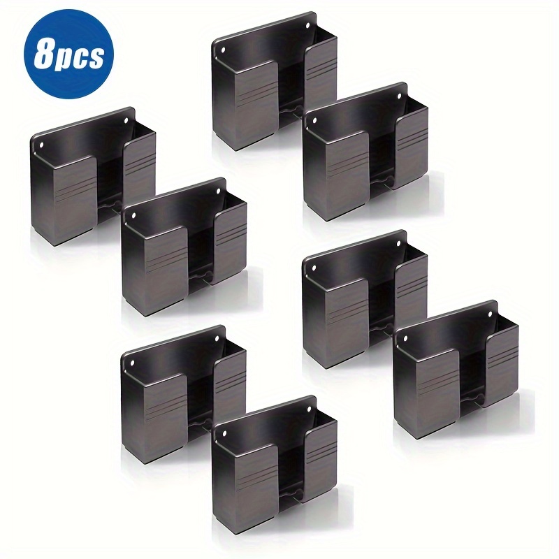 Image of 8pcs, Wall Mount Phone Holder With Adhesive Phone Stand With Data Cable Receiving Hole, Phone Charger Stand Remote Control Storage Box For Bedroom, Kitchen, Bathroom, Office