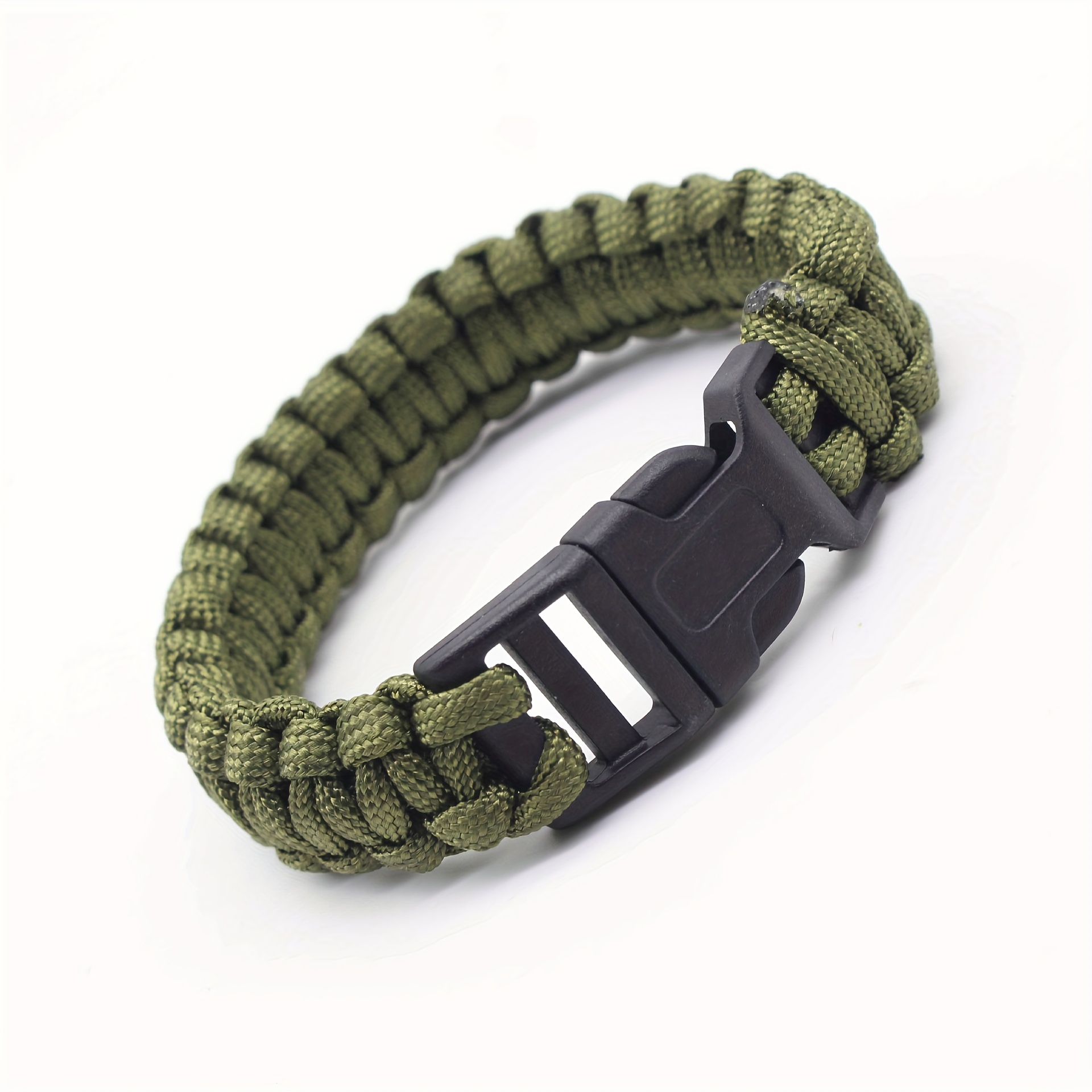 1 Practical Outdoor Braided Bracelet | Military Green Simple Fishbone Pattern, To Carry, Does Not Space, Suitable For Daily Wear, Camping And Hiking, Unisex, Beautiful And Practical