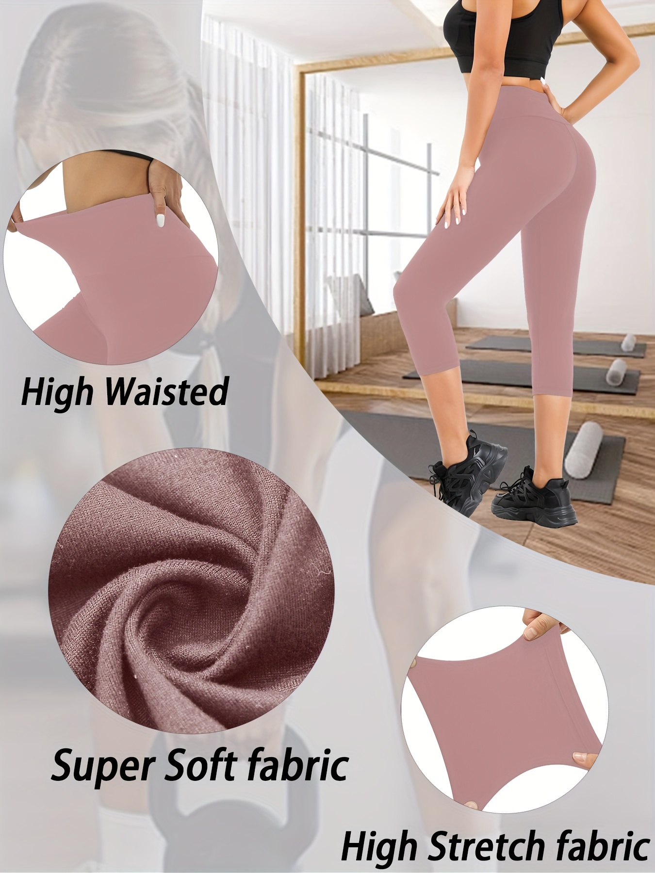 Super Soft Capri Leggings Women High Waisted Tummy Control - Temu United  Kingdom