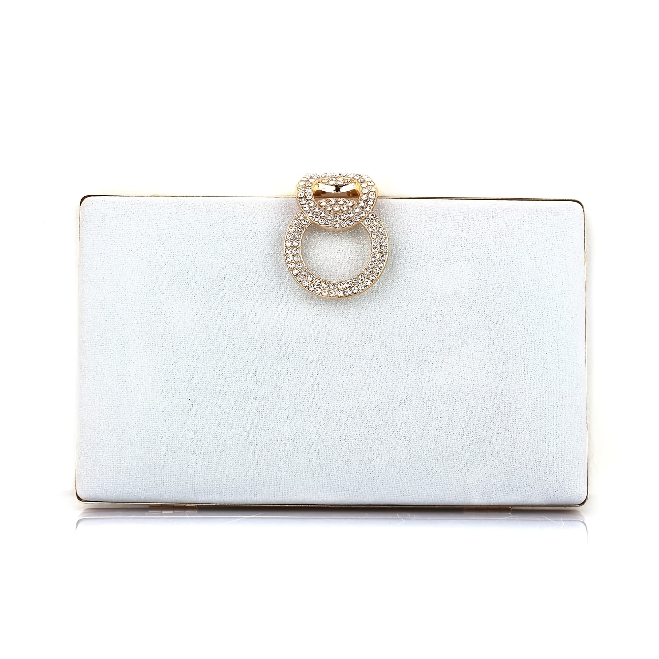 Mini Glitter Rhinestone Chain Link Hard Case Clutch Bag