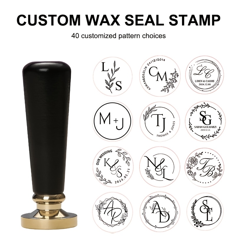 

Customize A Set Of Wax Seal Stamp Kit, Including (handle + 2.5cm Wax Stamp) Personalized Text For Sealing Envelopes, Gift Wrapping, And Personalized Wax Seals For Wedding Invitations.