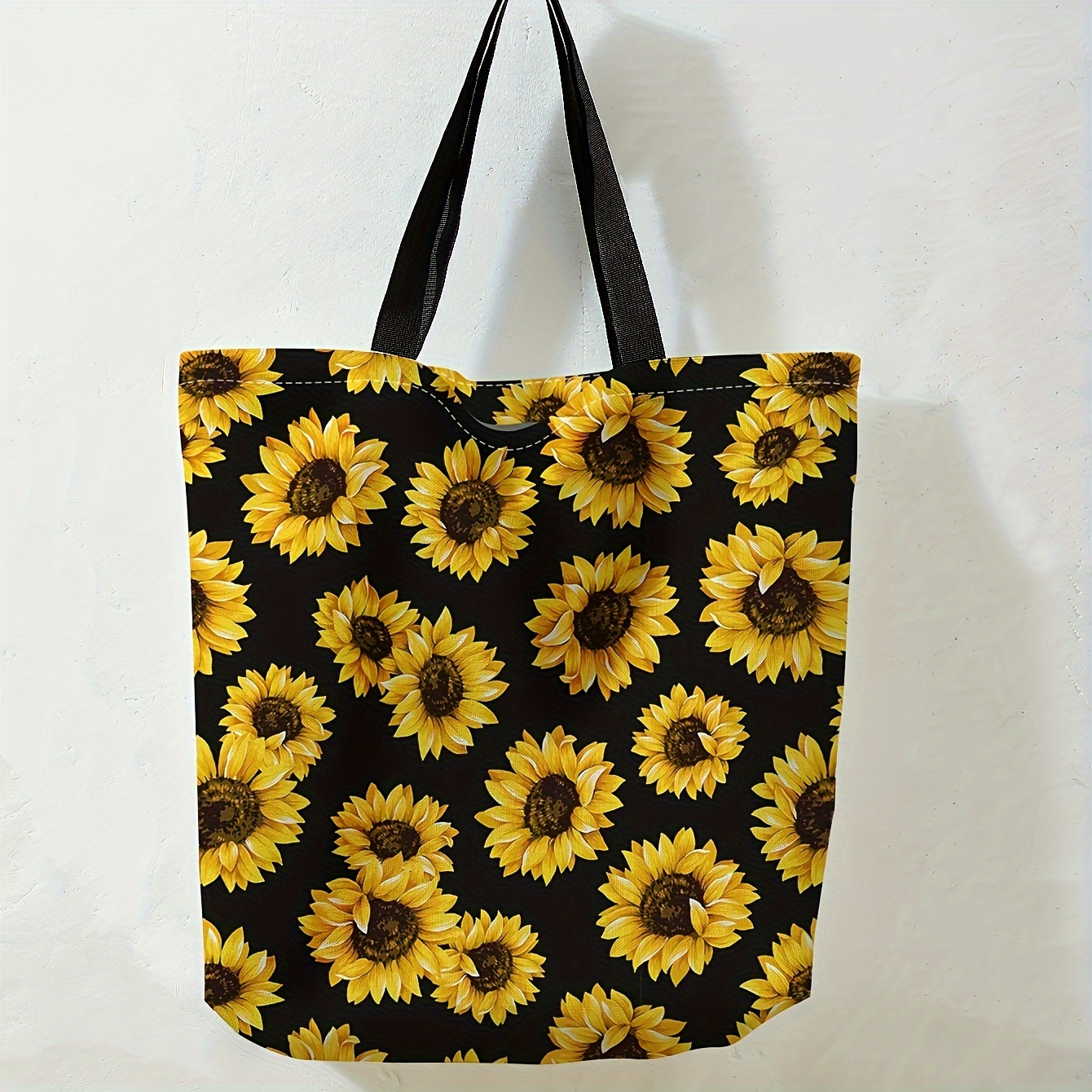 Image of Printed Handbag Casual Travel Beach Bag Large Capacity Reusable Shoulder Shopping Bag Women's Casual Handbag Large Capacity Beach Bag Handheld Shopping Bag Printed Ladies Grocery Handbag