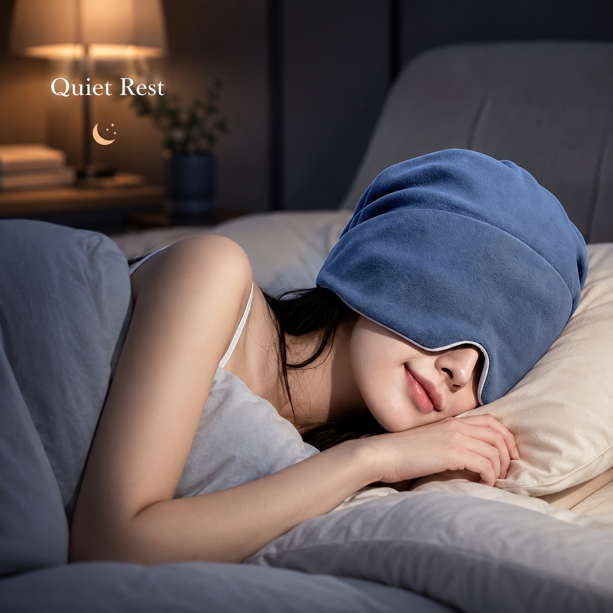 微重力睡眠帽冰丝眼罩一体式遮光帽 加宽全覆盖柔软亲肤双面设计 男女通用午休旅行睡觉眼罩 弹力全包围睡帽 圣诞节送礼好选项 商品详情 0