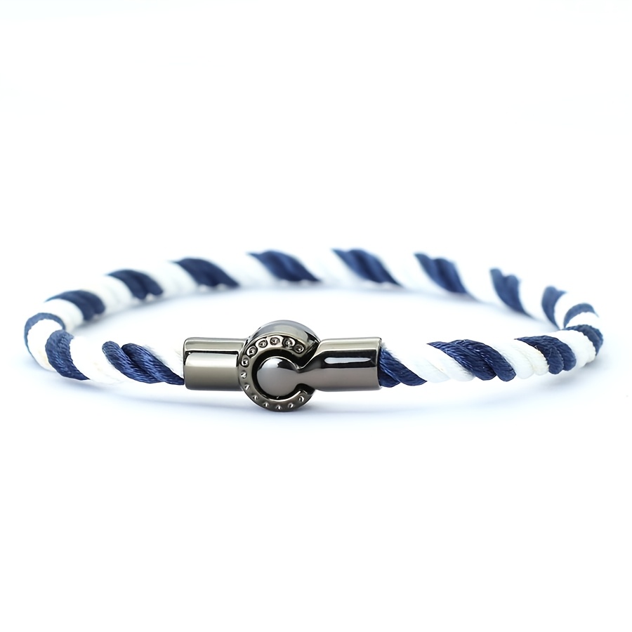 Nautical Braided Bracelet Magnetic Clasp Rope Gift