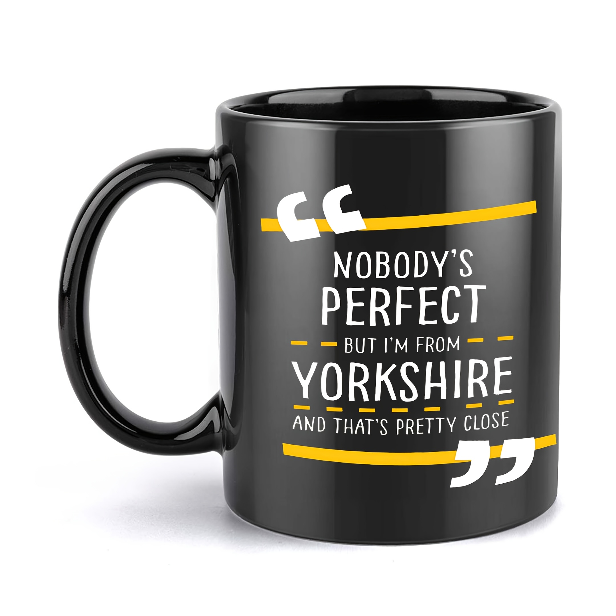 TEMU 1pc Quotes Yorkshire Funny Mug For Restaurant And Business, 11 Oz Ceramic Water Cup, Gift Coffee Cup, Decorative Cup, Ideal Birthday And Holiday