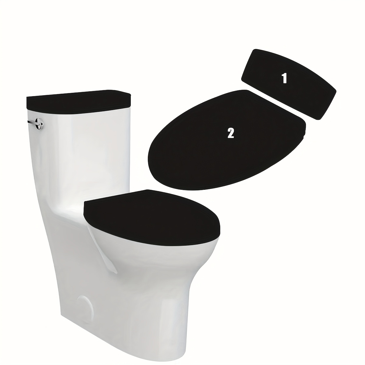 TEMU 2pcs Of Universal Elastic Flannel Toilet Covers For All , Suitable For Modern Minimalist Home Decor In Bedrooms And Bathrooms, Pet-friendly