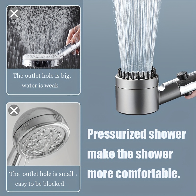 pommeau de à main haute pression avec filtre - pommeau de pour eau dure avec interrupteur , 3 réglages de jet, installation facile, tuyau de 2m, 5 cartouches filtrantes et support pour une expérience de spa pour une utilisation uniquement en Détails du produit 3