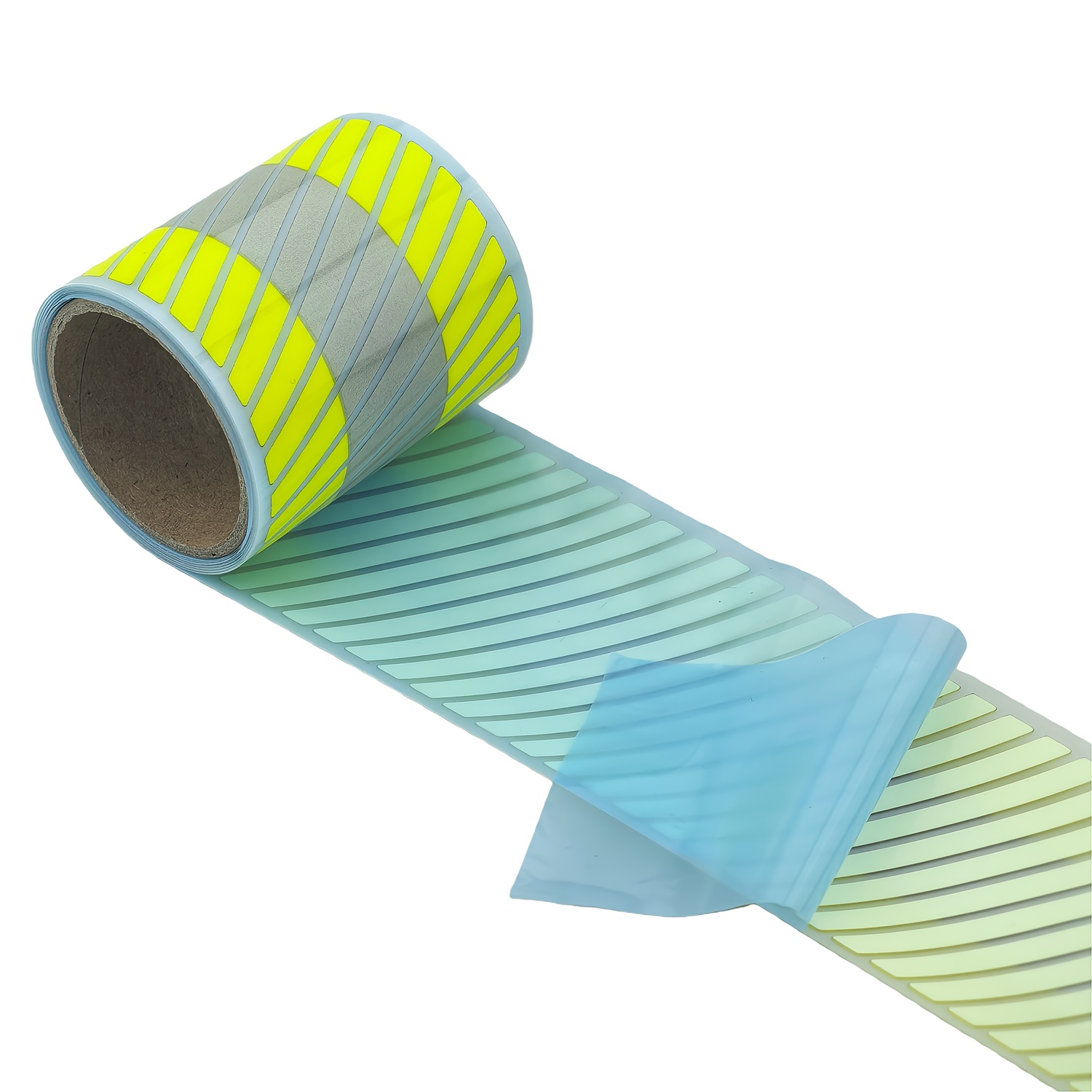 TEMU Ruban thermocollant réfléchissant à rayures jaunes, vinyle de transfert thermique 5 cm x 1 m
