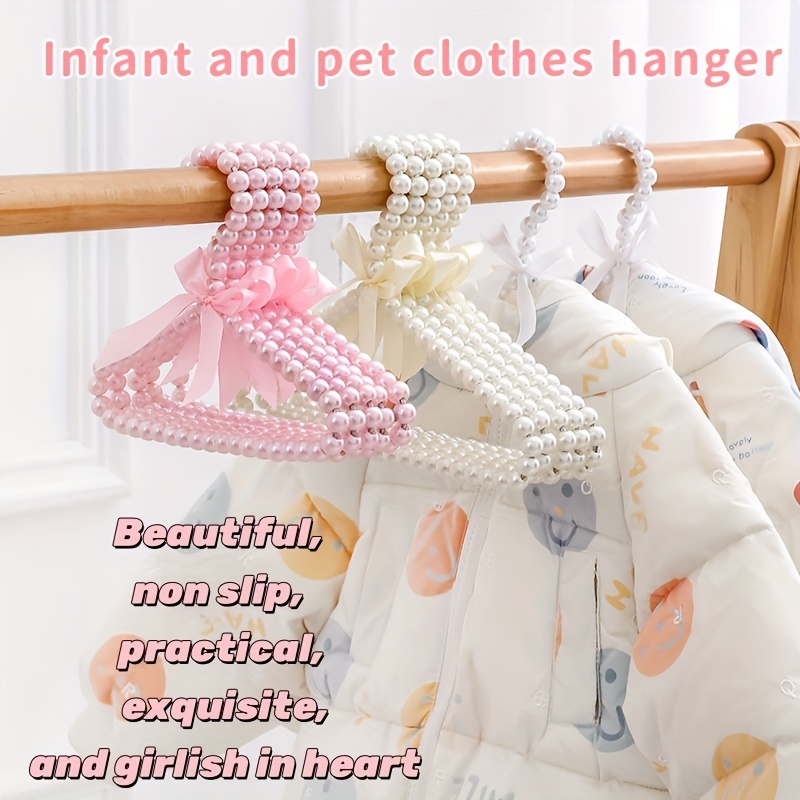 

10pcs Pearl Children's Hangers, Pet Hangers, Exquisite, Cute, Versatile, , Girly Hangers, Little Girls, Little Princess Hangers, Little Princess Hangers