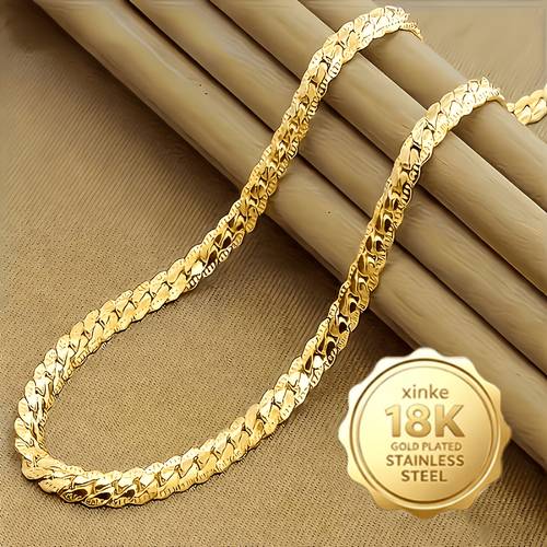 1pc 18k plated a stylish and elegant unisex necklace the perfect engagement wedding gift anniversary gift fashion accessory durable material valentines day gift