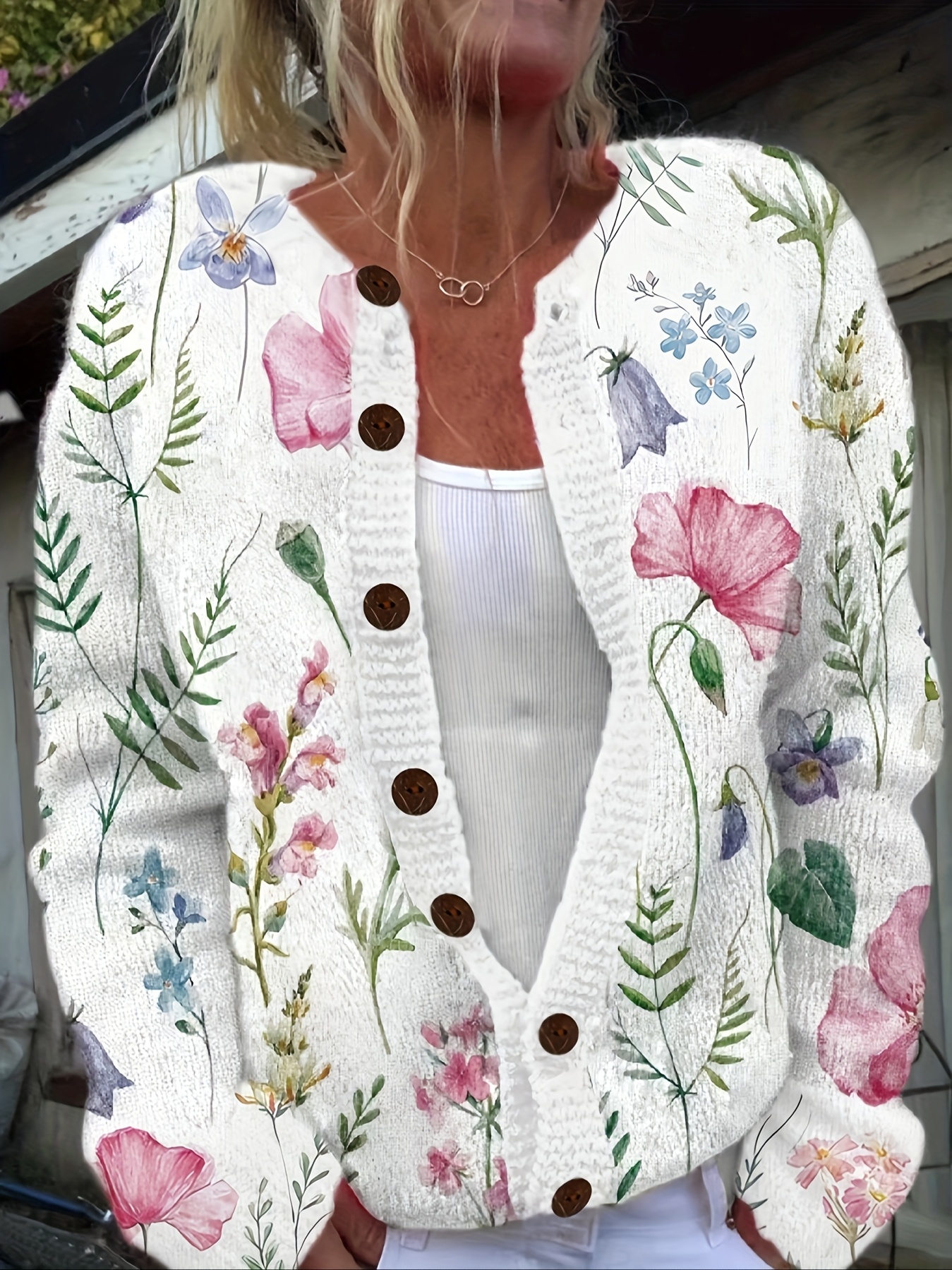 flower cardigan sold on Temu United States