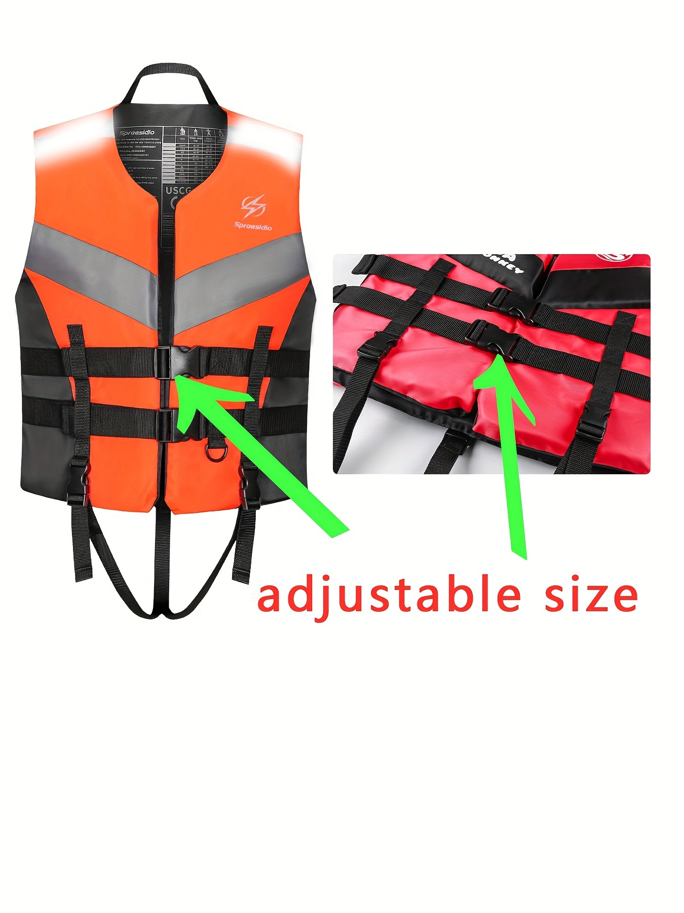 Outdoor Sport Fishing Life Vest Rescue Warning Fishing Life Jacket With  Whistle For Water Sport Swimming Sailing Kayaking