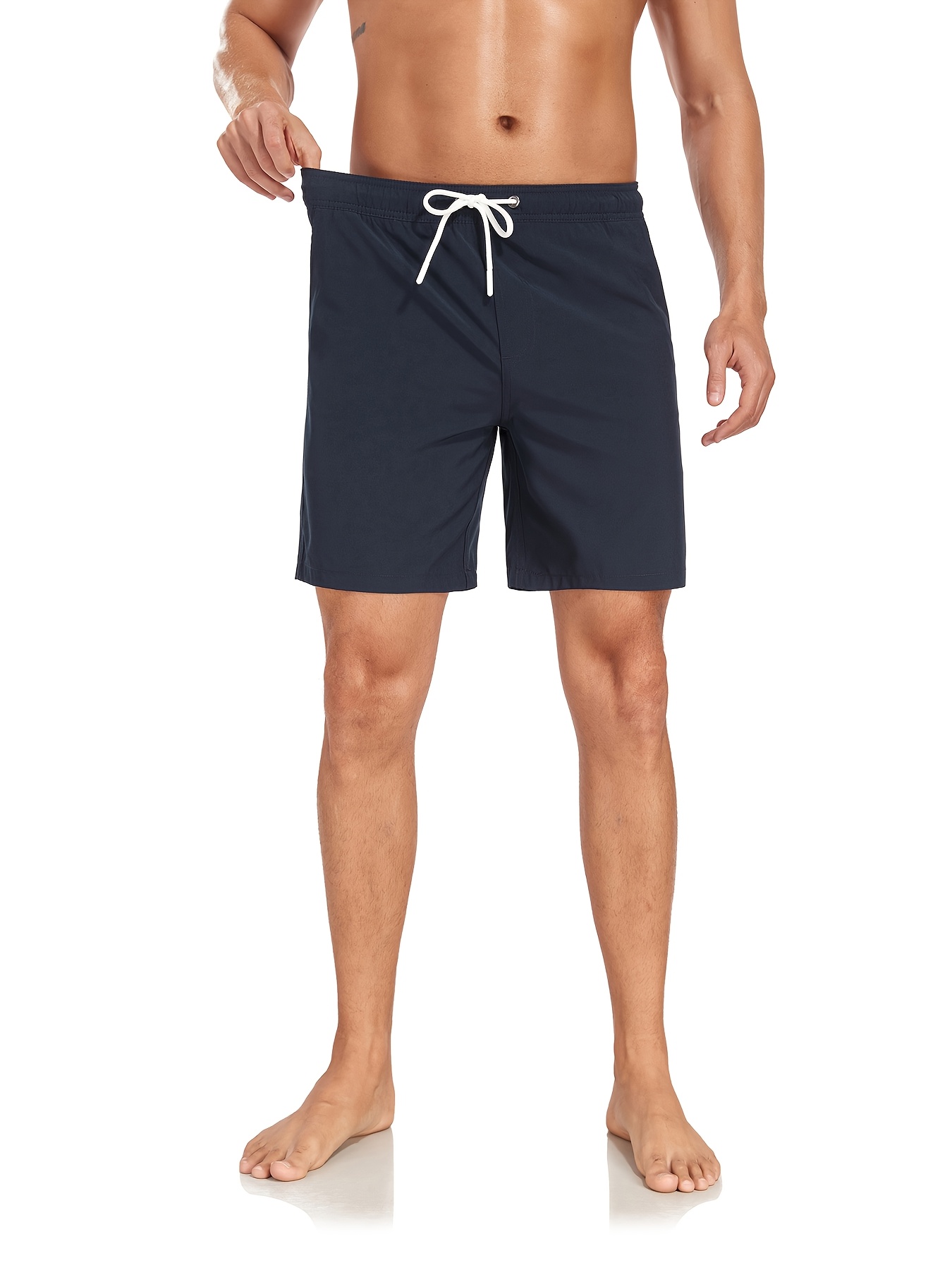 Set of 2 Men'S Casual Sports Shorts, Solid Color Double-Layer Beach Shorts for Fitness, Basketball, And Volleyball