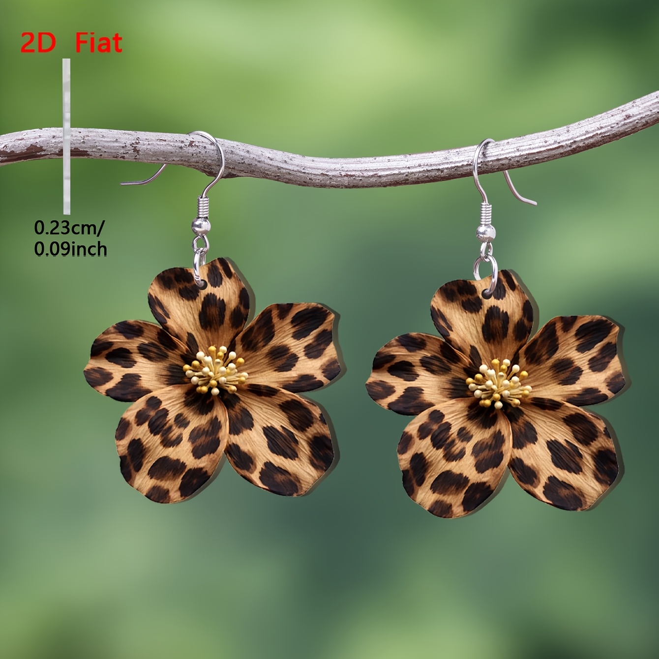TEMU 2D Flat - 1 di Orecchini Pendenti Acrilici con Motivo Leopardato Retro 2D Flat, Orecchini a da Donna in Stile Retro Americano per Giornata