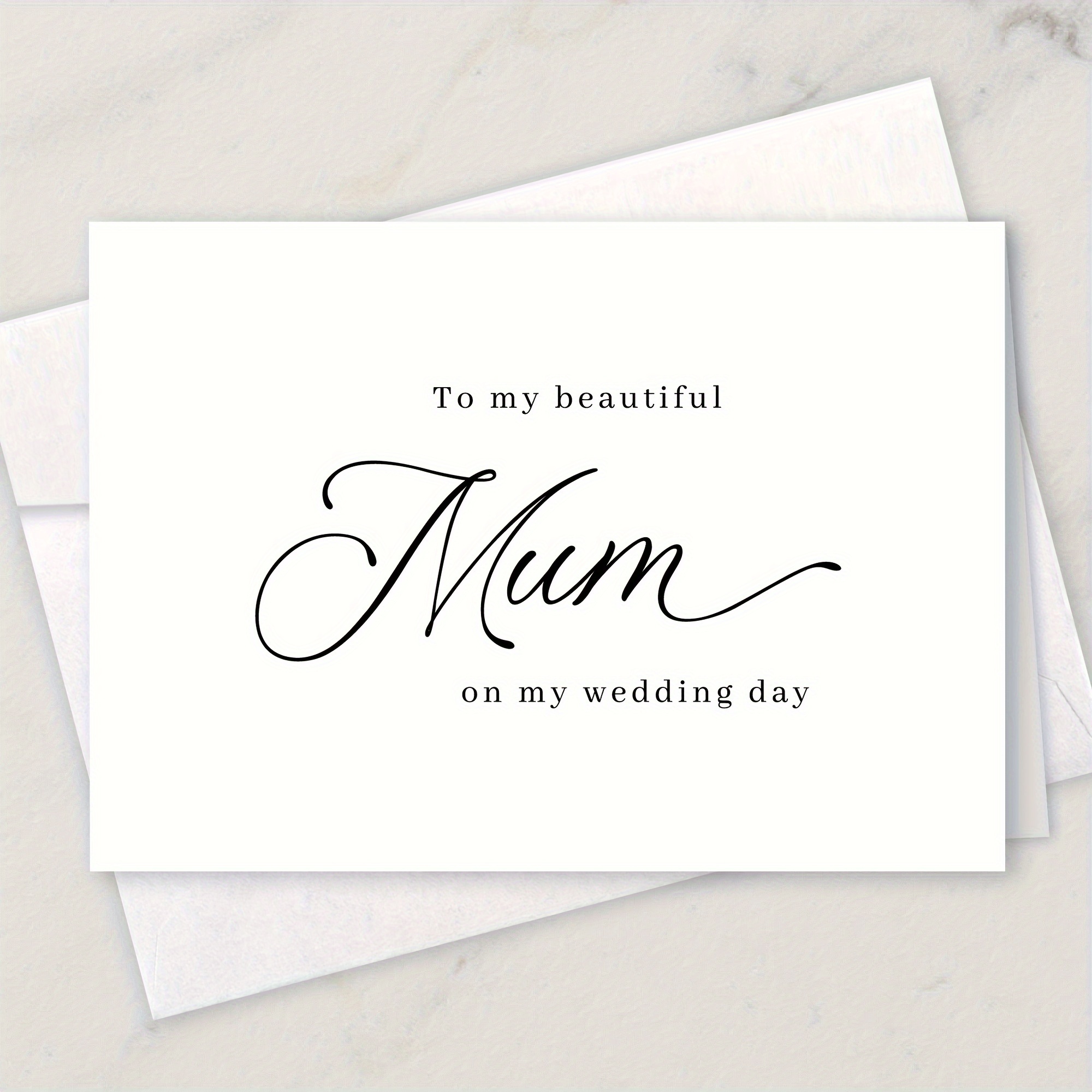 

Wedding Day Greeting Card For Mum - Elegant English Language Card For Mother On Your Special Day - Includes Envelope