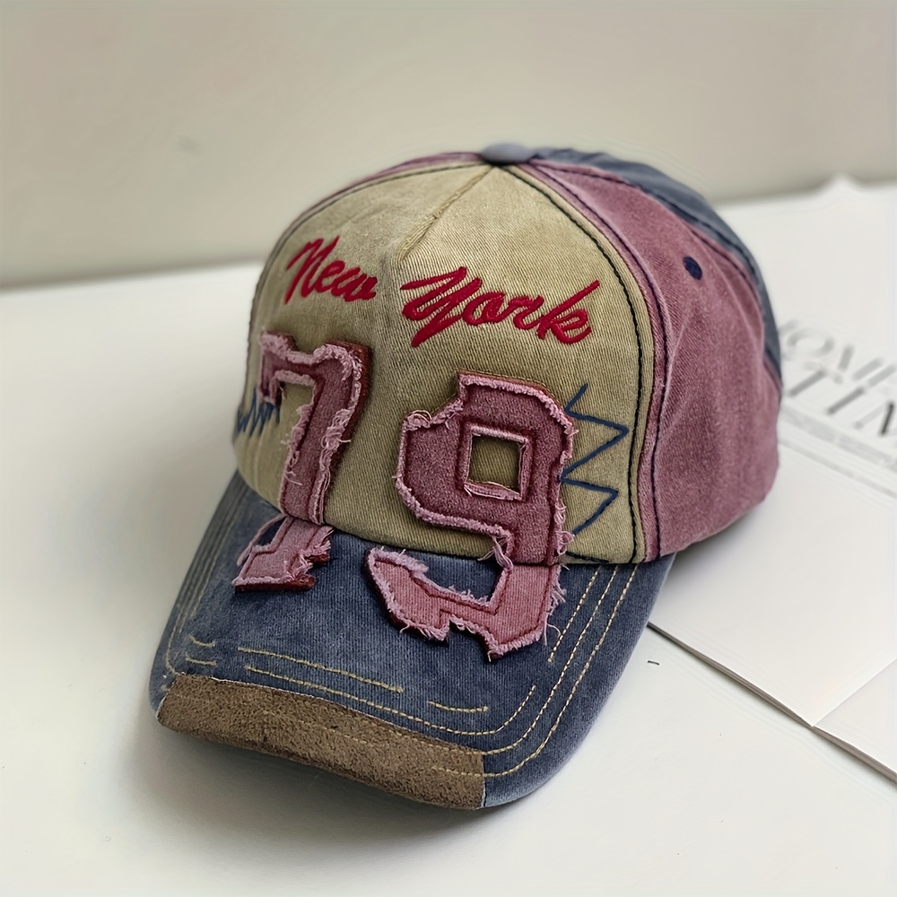 E-shop Retro Baseball Cap für Paare, vielseitig, Entenfederkappe, Buchstabenstickerei, gebogene Krempe