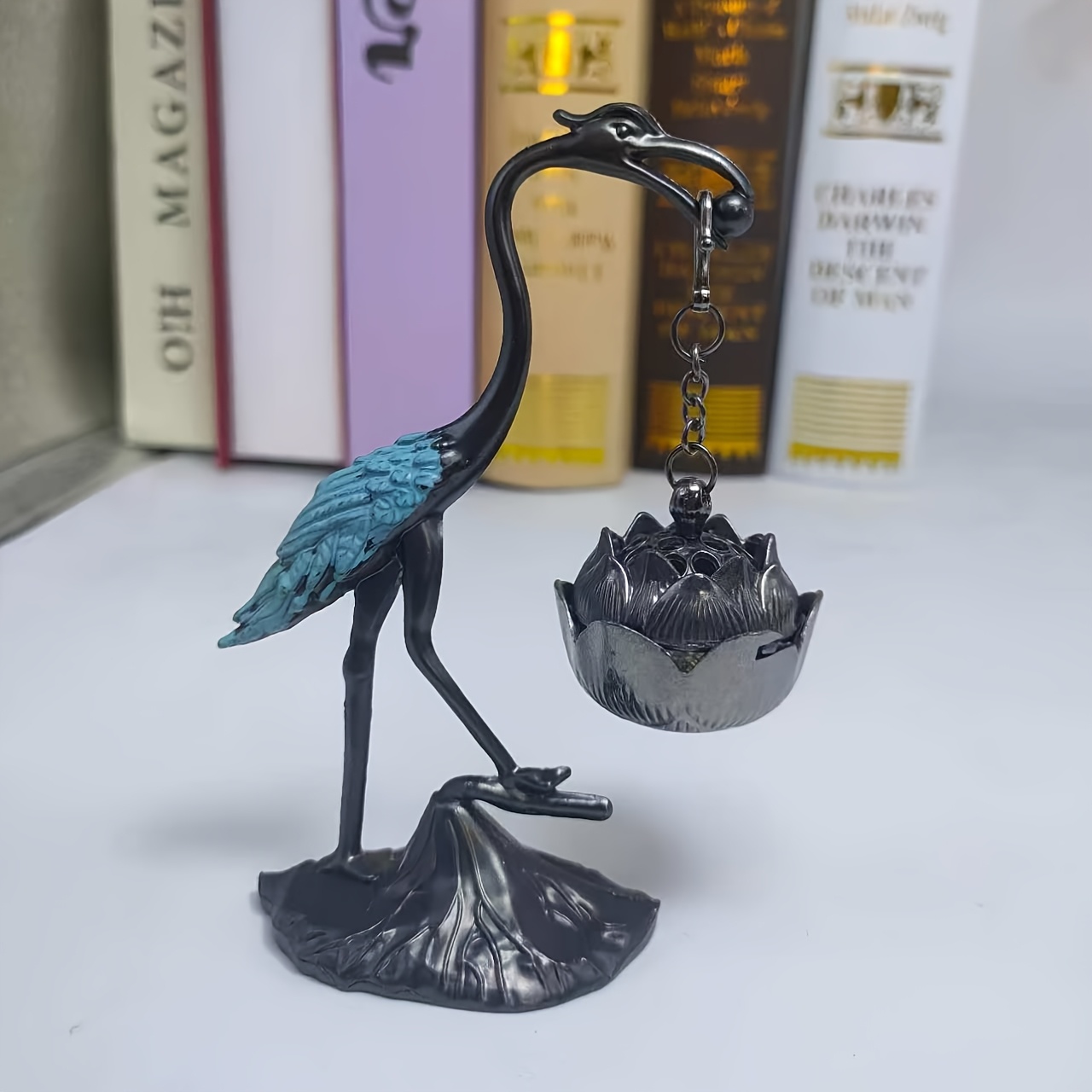 Image of 1pc Small Crane Hanging For Lotus Incense Holder Home Decoration, Suitable For Christmas, Thanksgiving, Easter, Mother's Day, Father's Day Gifts