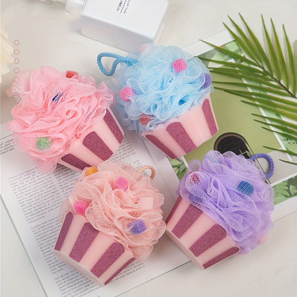 Cupcake Bath Ball - Soft Mesh 3D Bubble Sponge