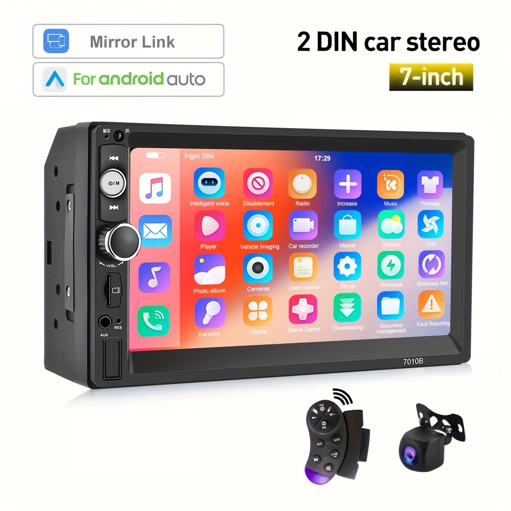 7 1DIN Flip out Touch Screen Car Stereo Radio CarPlay Android Auto RDS +  Camera