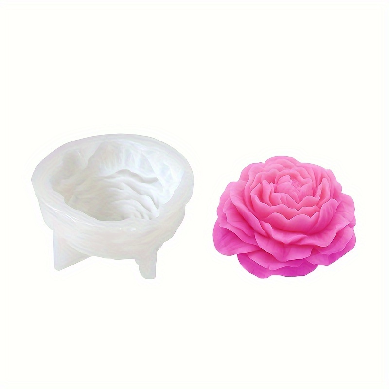 

3d Peony Flower Silicone Mold For Candles, Soaps & Cake Decorating - Food-grade Diy Craft Mold For Jelly, Chocolate, And Resin