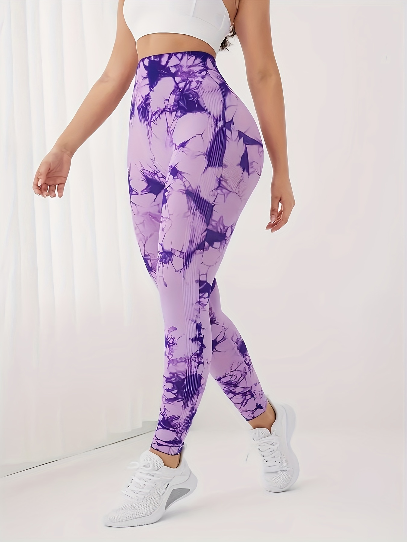 tie dye stretchy seamless yoga pants yoga Temu Canada