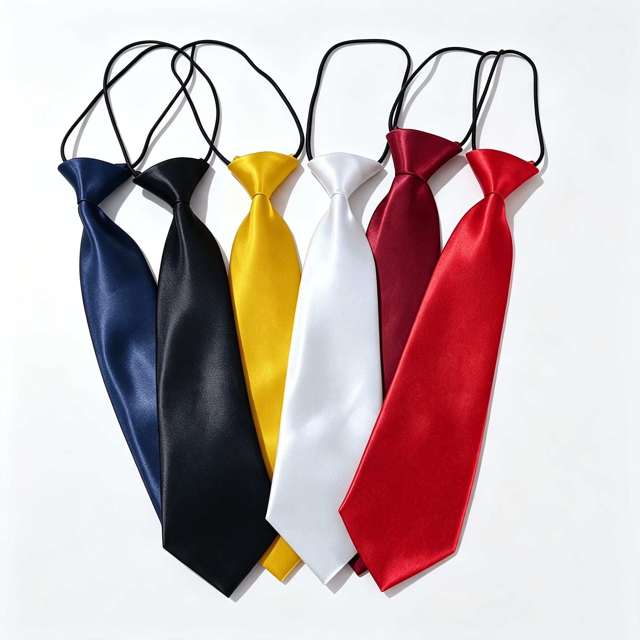TEMU 6pcs Pack 6-color Short No-tie Neckties Suitable For Men' Fashion Accessories, Small Collars For Uniforms, Themed Events, Dance Performances -