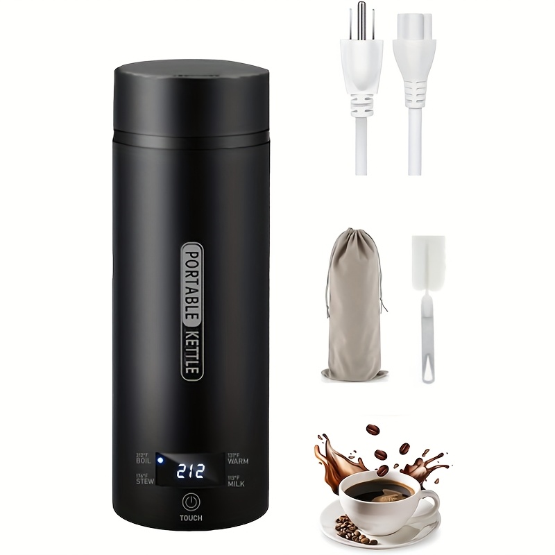 TEMU Travel Electric Tea Kettle, 450ml Portable Kettle, Mini Tea Kettle, 1 Cup Hot Water Boiler Mini Kettle Automatic Shut Off, Temperature Control