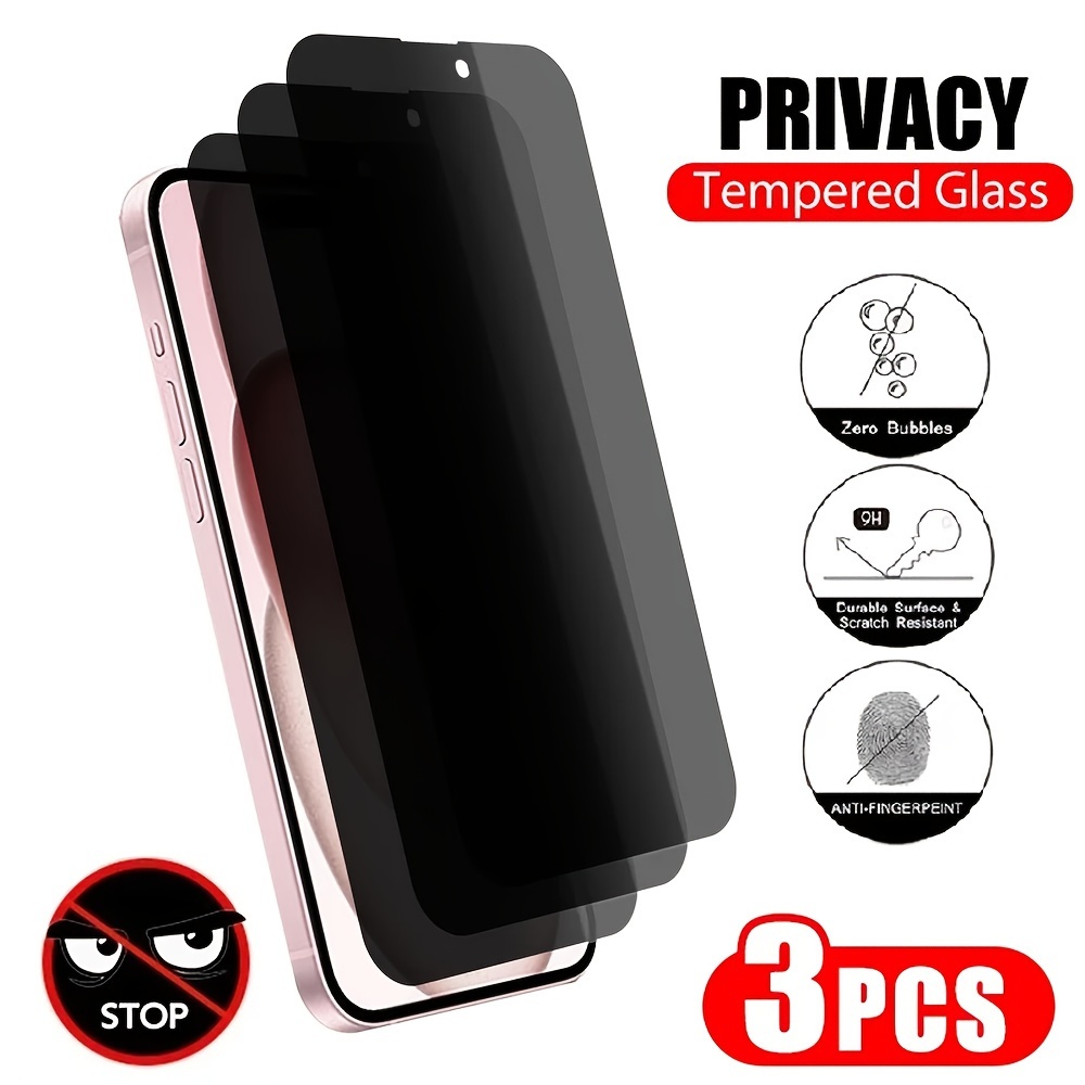 

3-pack Tempered Privacy Glass Screen Protector For -2022, 6-16 Pro Max, Full Cover, Anti-spy, -resistant, -proof, 28° Invisible,