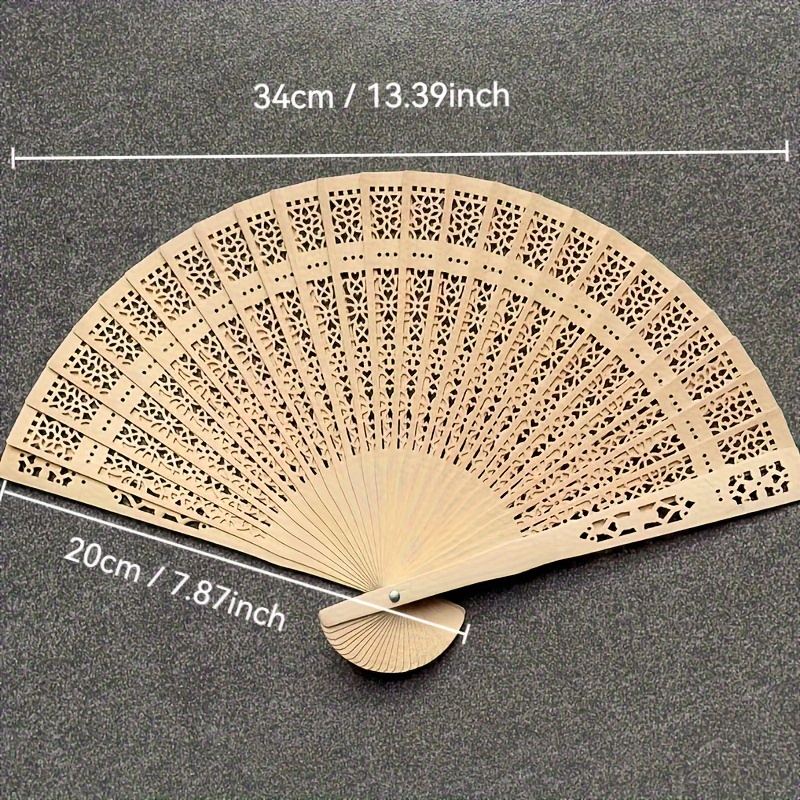 

1pcs Elegant Wooden Hand Fan With Intricate Forest Theme Design - Perfect For Wedding Gifts And Special Occasions