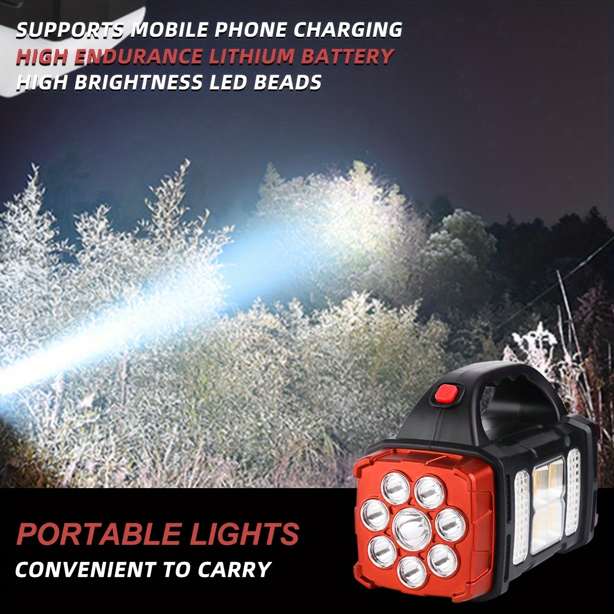 1pc multifunctional solar usb camping spotlight cob led 350 500 polished pc material with solar battery for camping fishing road emergencies gift suitable details 8